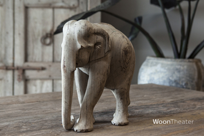 Oud houten beeld olifant | India