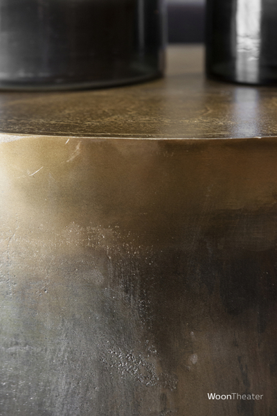 Salontafel cilinder metaal | antiek brass