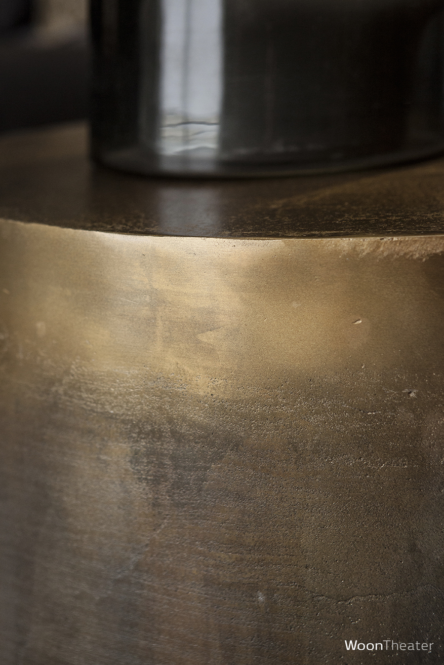 Salontafel cilinder metaal | antiek brass