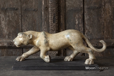 Oud houten beeld panter | India