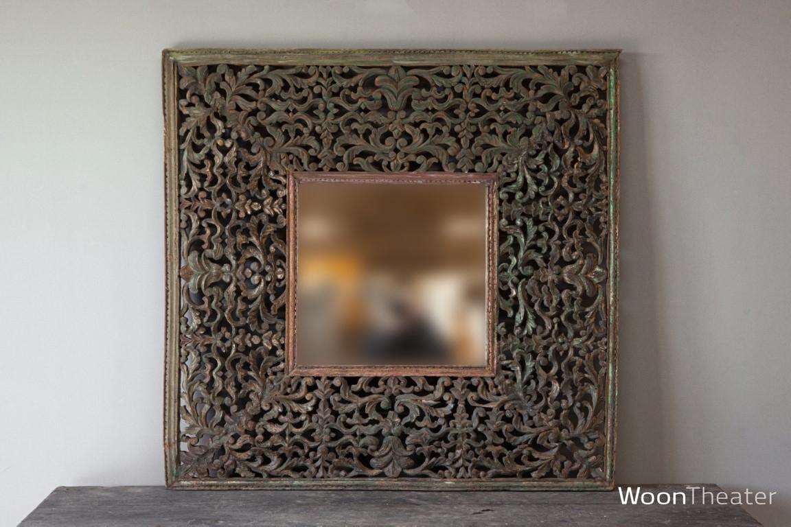 Authentiek spiegel houtensnijwerk | India