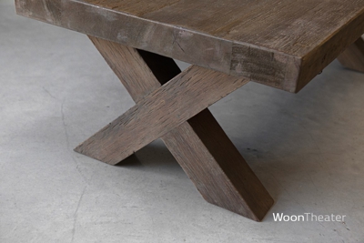 Robuuste salontafel op X-poot | 140 cm | BRUT Collection