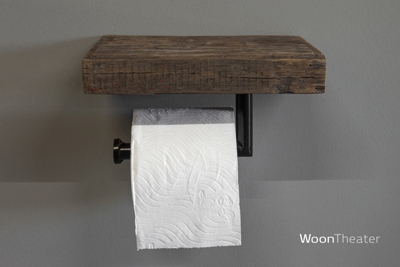 Landelijke toiletrolhouder | 1-rol | Rustiek hout