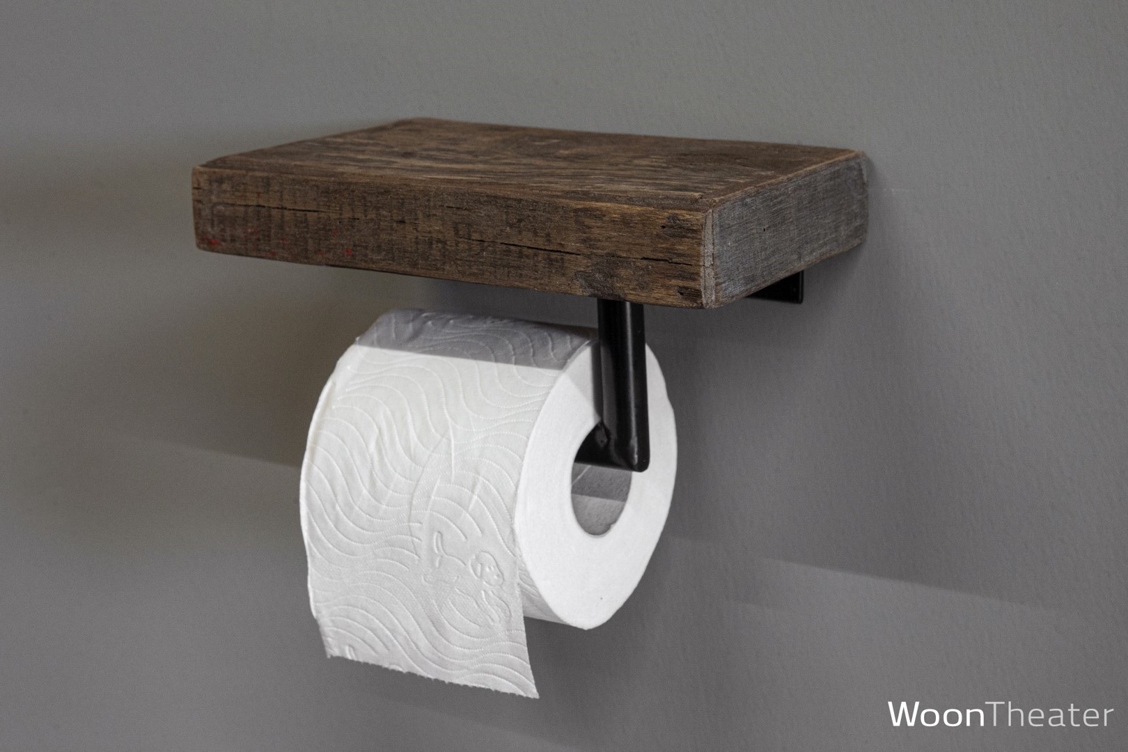 Landelijke toiletrolhouder | 1-rol | Rustiek hout