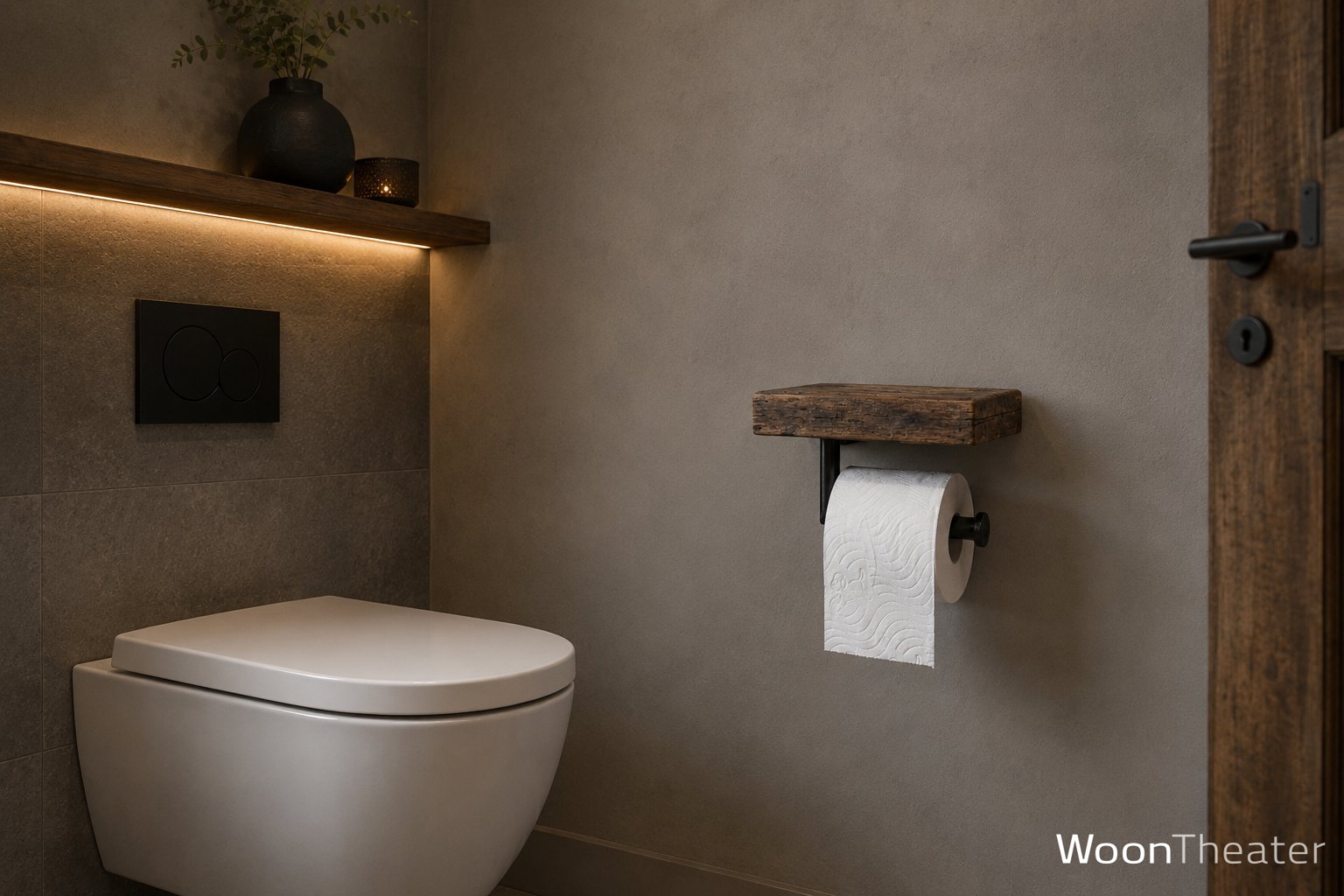 Landelijke toiletrolhouder | 1-rol | Rustiek hout
