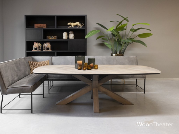visgraat eettafels houten poot