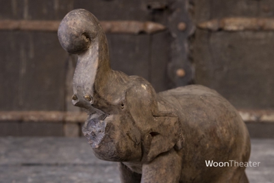 Antiek houten beeld olifant | India