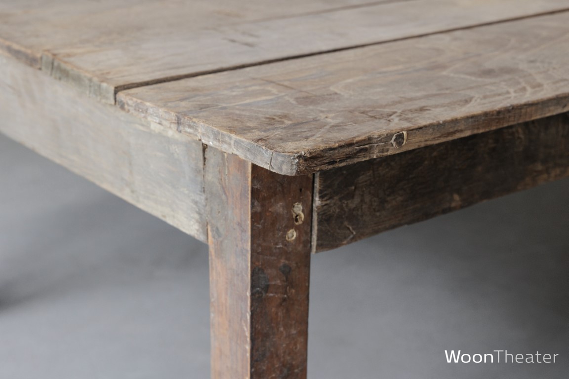 Antieke landelijke salontafel | grijs verweerd