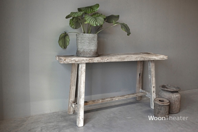 Oud houten landelijke sidetable | 150 - 170 cm | naturel