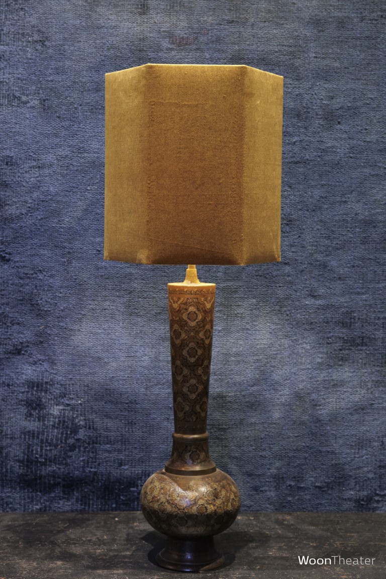 Unieke oude tafellamp | incl. kap 