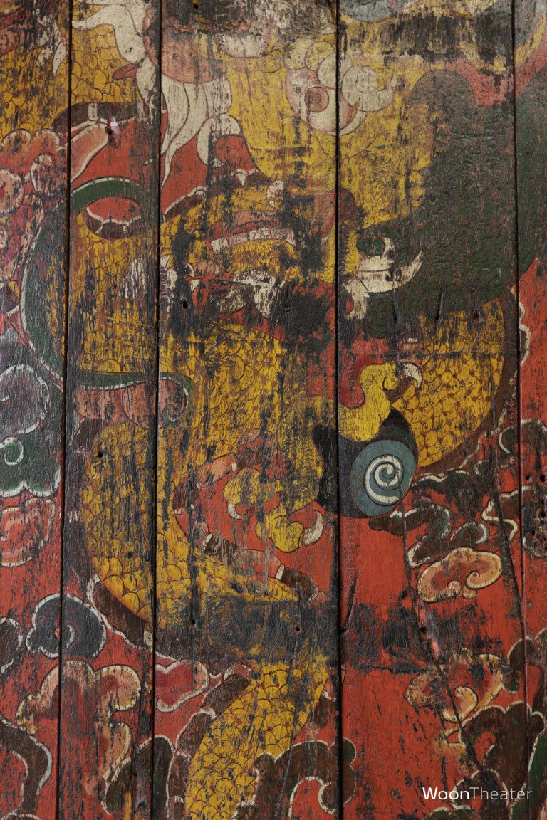 Oud beschilderd wandpaneel | Tibet