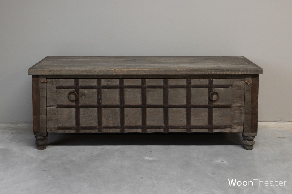 Oude kist met klep | rustiek tv meubel