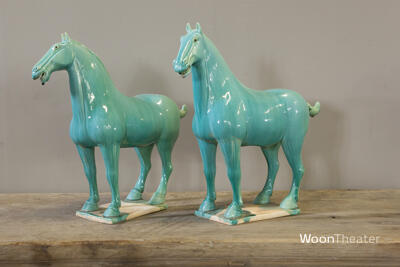Decoratief keramisch paard | Turqoise