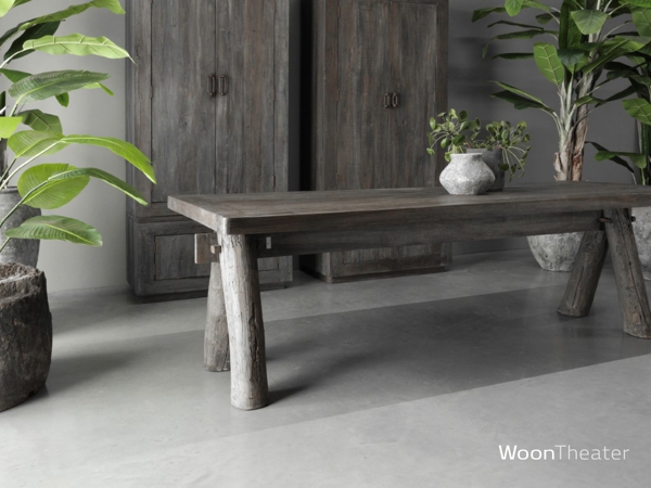 stoere eettafel houten poot