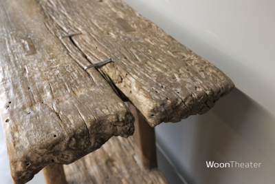 Unieke oude wandtafel | rustiek hout