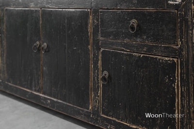 Tv dressoir oud hout | zwart