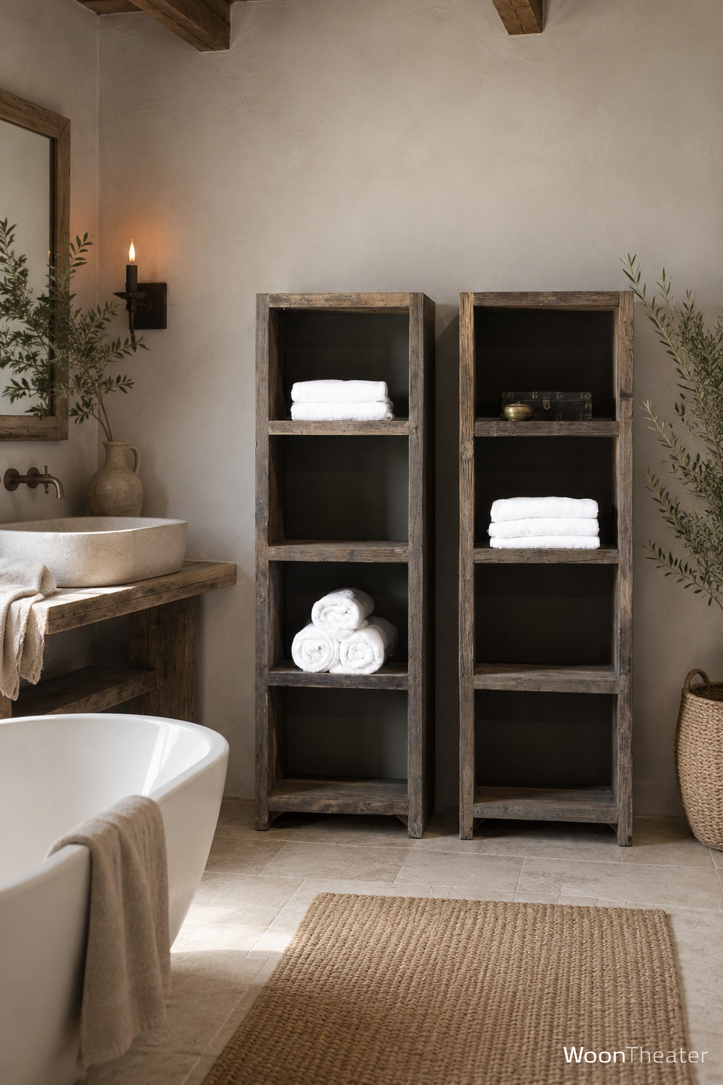 Badkamerrek van oud hout | Dallas small