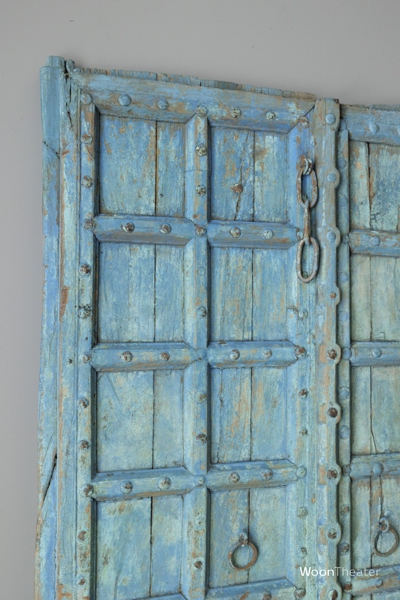 Oude blauwe deurenset