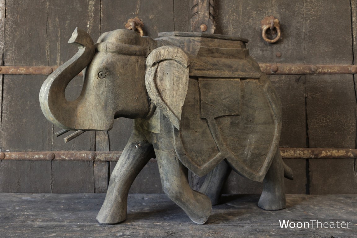 Origineel oude houten olifant | India