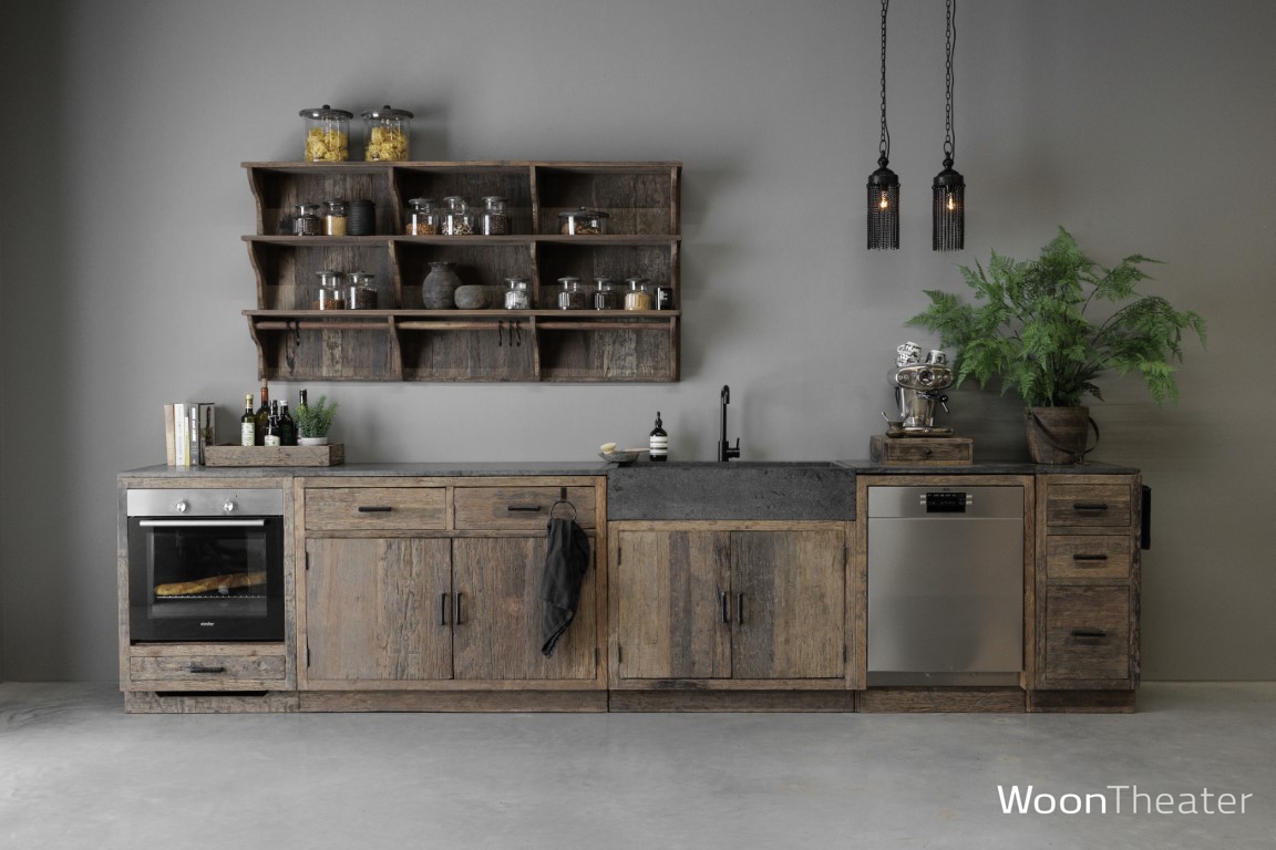grof houten keuken