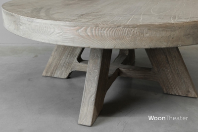 Ronde salontafel | oud hout