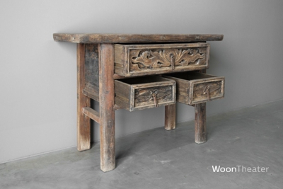 Origineel oude wandtafel met snijwerk | China