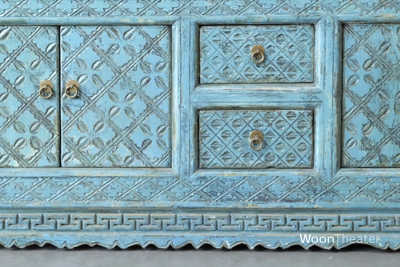 Tv dressoir snijwerk | blauw