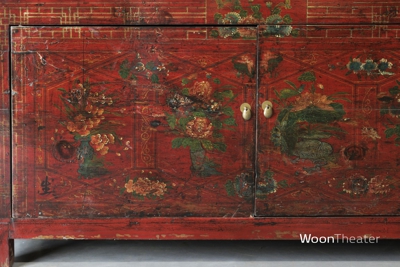 Authentiek rood beschilderd dressoir | China