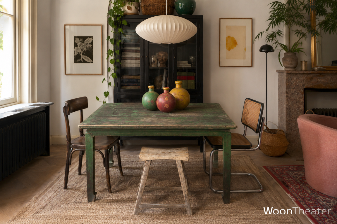 Groen verweerde eettafel | China