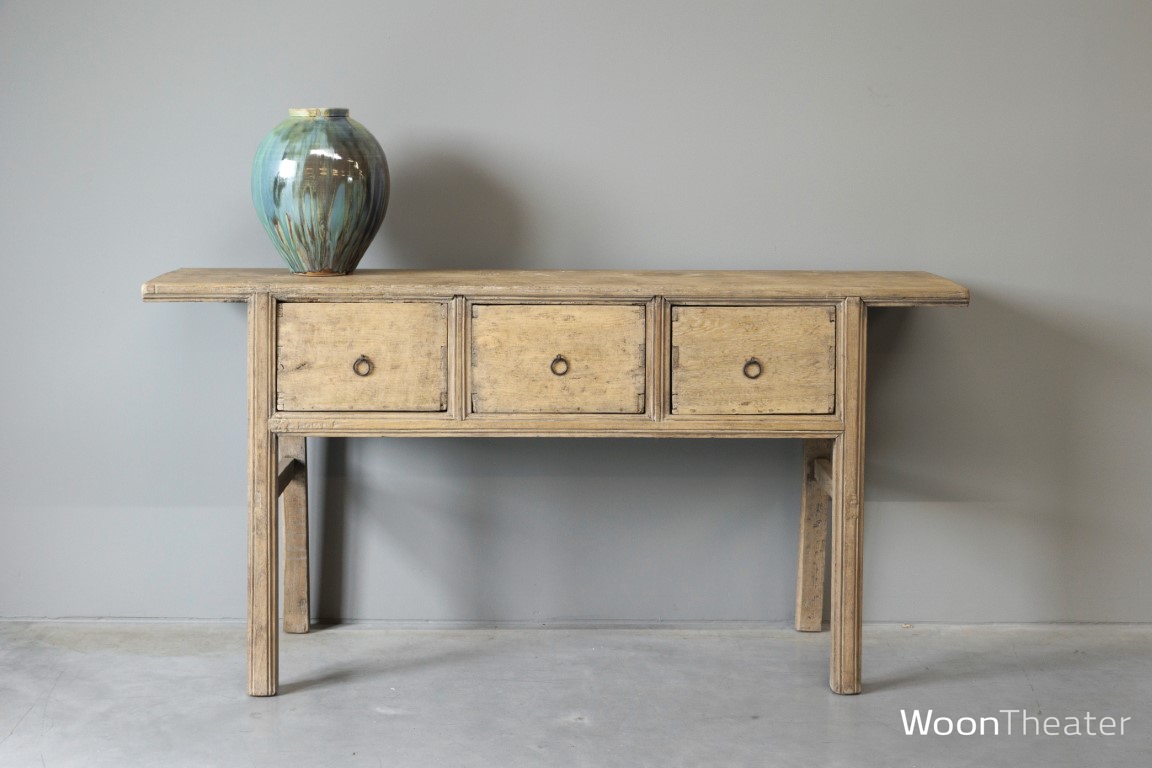 Wandtafel met 3 lade | oud hout