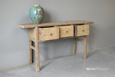 Wandtafel met 3 lade | oud hout