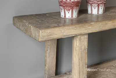 Robuuste wandtafel oud hout