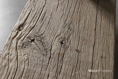 Salontafel oud hout met metalen poot