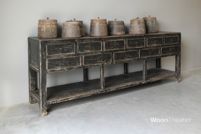 Sideboard 11 lades | verweerd zwart