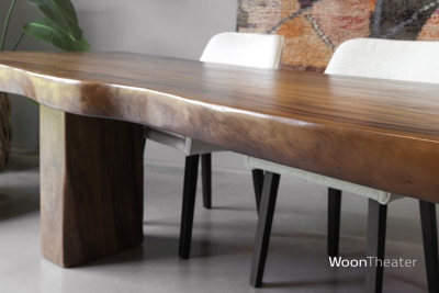 Luxueuze retro-look Suar massief houten eettafel | 250 tot 350 cm