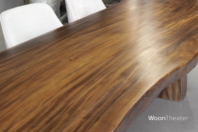 Luxueuze retro-look Suar massief houten eettafel | 250 tot 350 cm