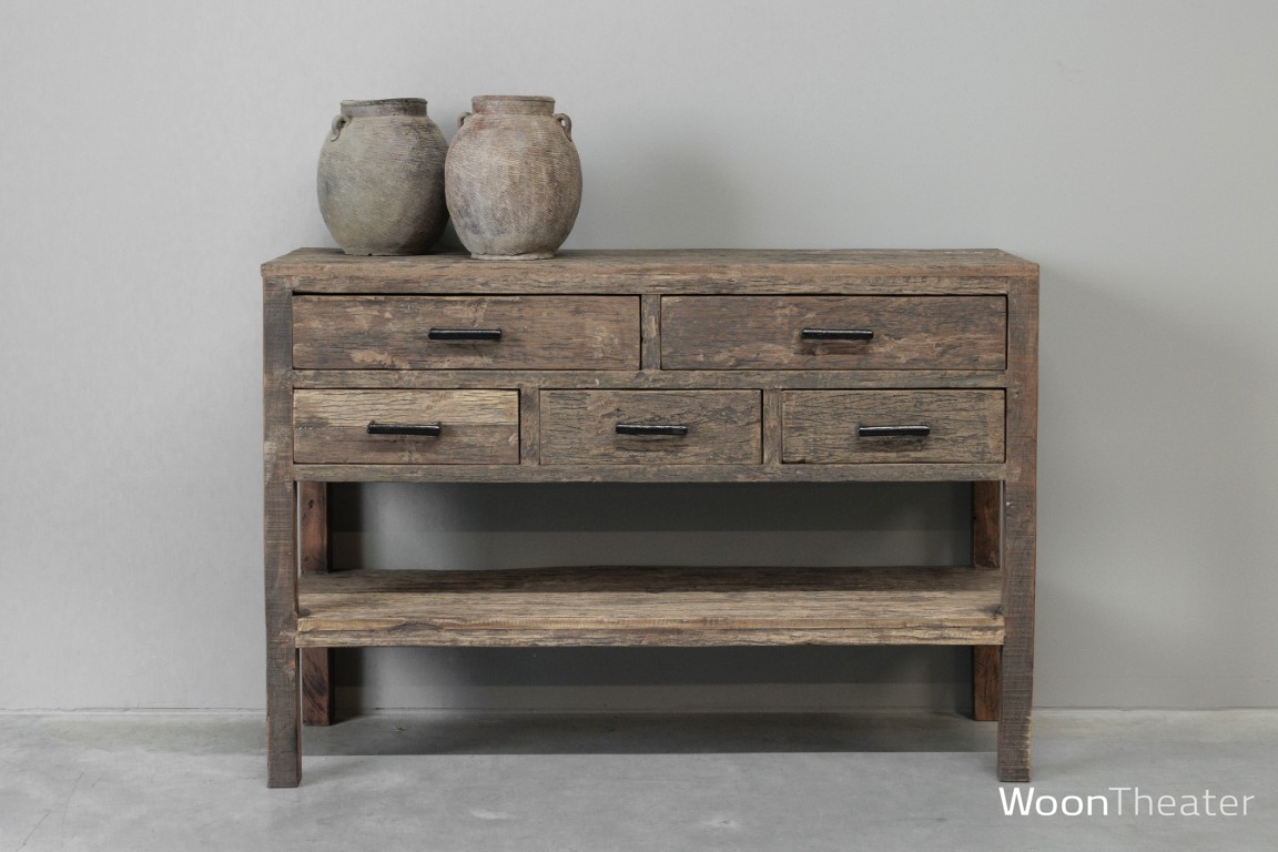 Wandtafel 5 lade | oud hout