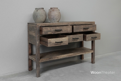 Wandtafel 5 lade | oud hout