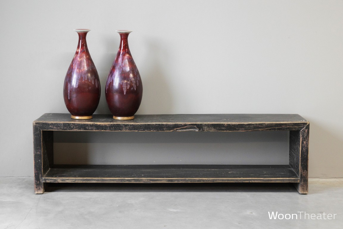 Tv rek oud hout | zwart