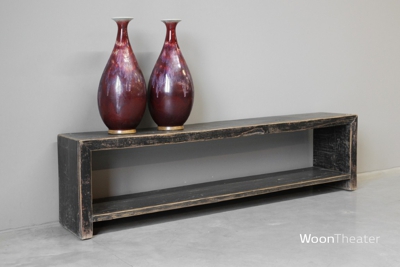 Tv rek oud hout | zwart