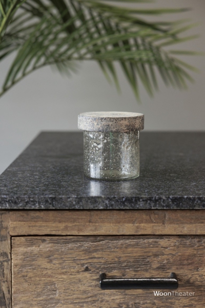 Landelijk glazen windlicht | pot | Small