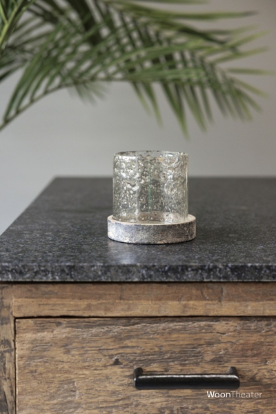 Landelijk glazen windlicht | pot | Small