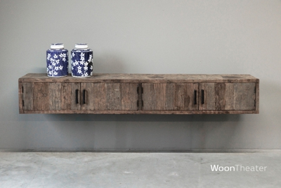 Hangend tv dressoir | oud rustiek hout
