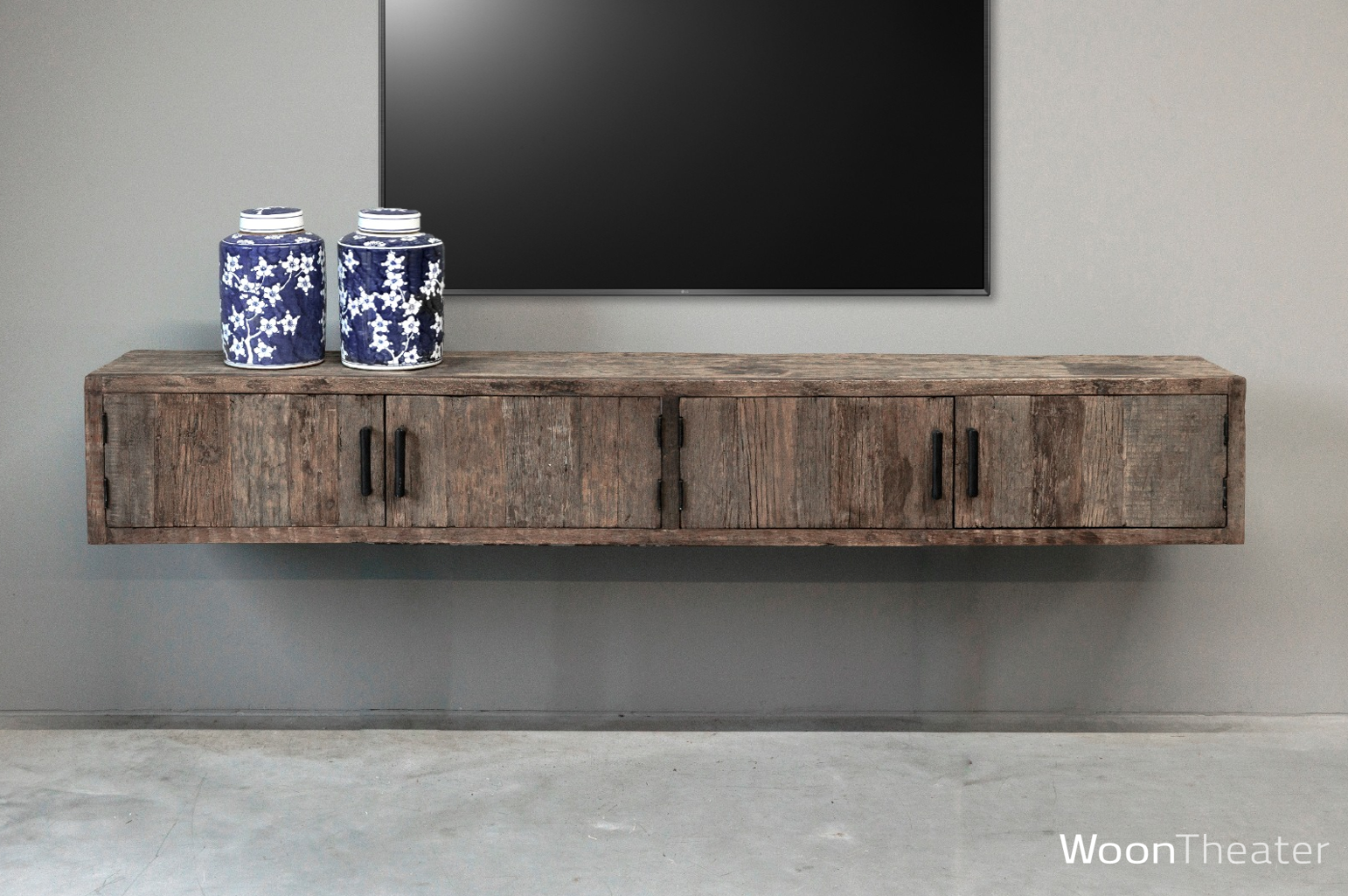 Hangend tv dressoir | oud rustiek hout