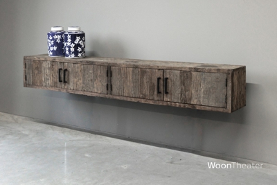 Hangend tv dressoir | oud rustiek hout
