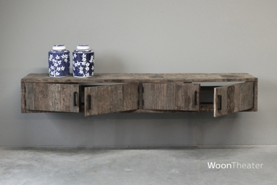 Hangend tv dressoir | oud rustiek hout
