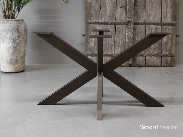 Metalen onderstel koker 10x5 | Spinpoot type K | Brons poedercoat