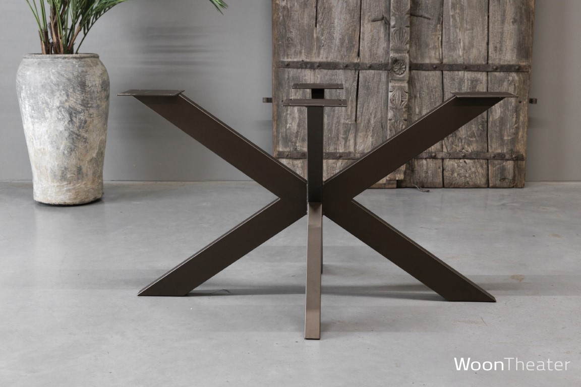 Metalen onderstel koker 10x5 | Spinpoot type K | Brons poedercoat