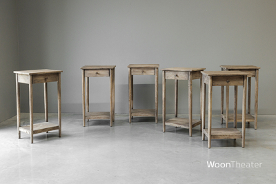 Bijzettafel oud geborsteld teakhout