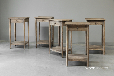 Bijzettafel oud geborsteld teakhout